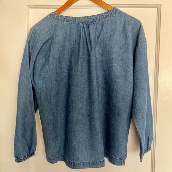 Soft Joie Andiva Lace Up Pullover Denim Blouse - Picture 6 of 7